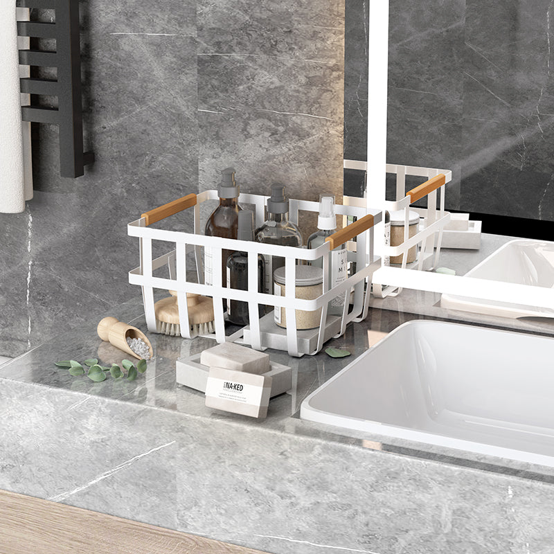 Toskana Banyo Düzenleyici Sepet Metal+Ahşap