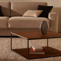 Zinder Metal Leg Wooden Square Coffee Table