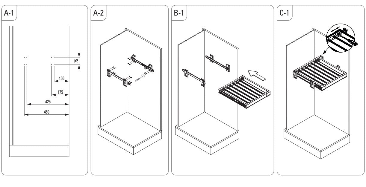 Aluminum Trouser Rack with Telescopic Rail inside the Wardrobe