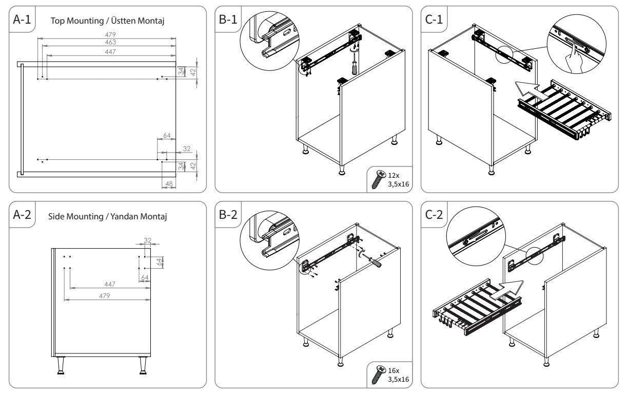 Plastic Covered Trouser Rack with Telescopic Rail inside the Wardrobe