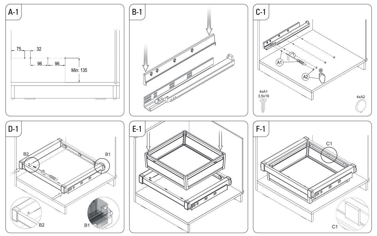 Ready-made In-Cabinet Rail Basket