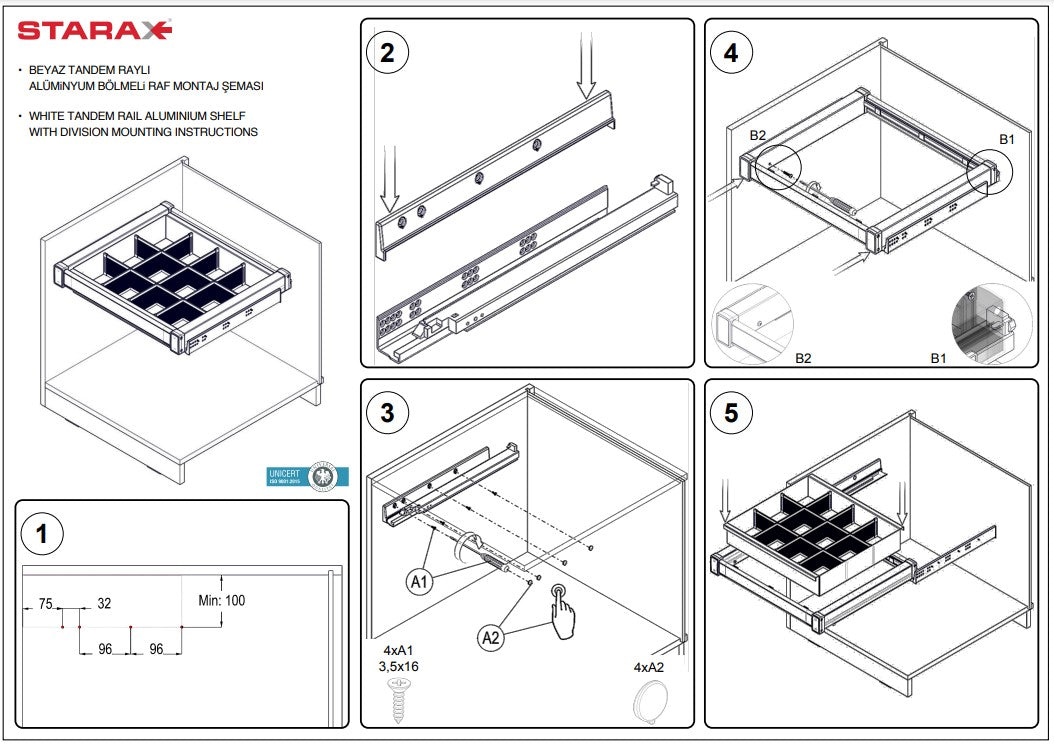 Ready-made Rail Shelf with Inner Cabinet Section