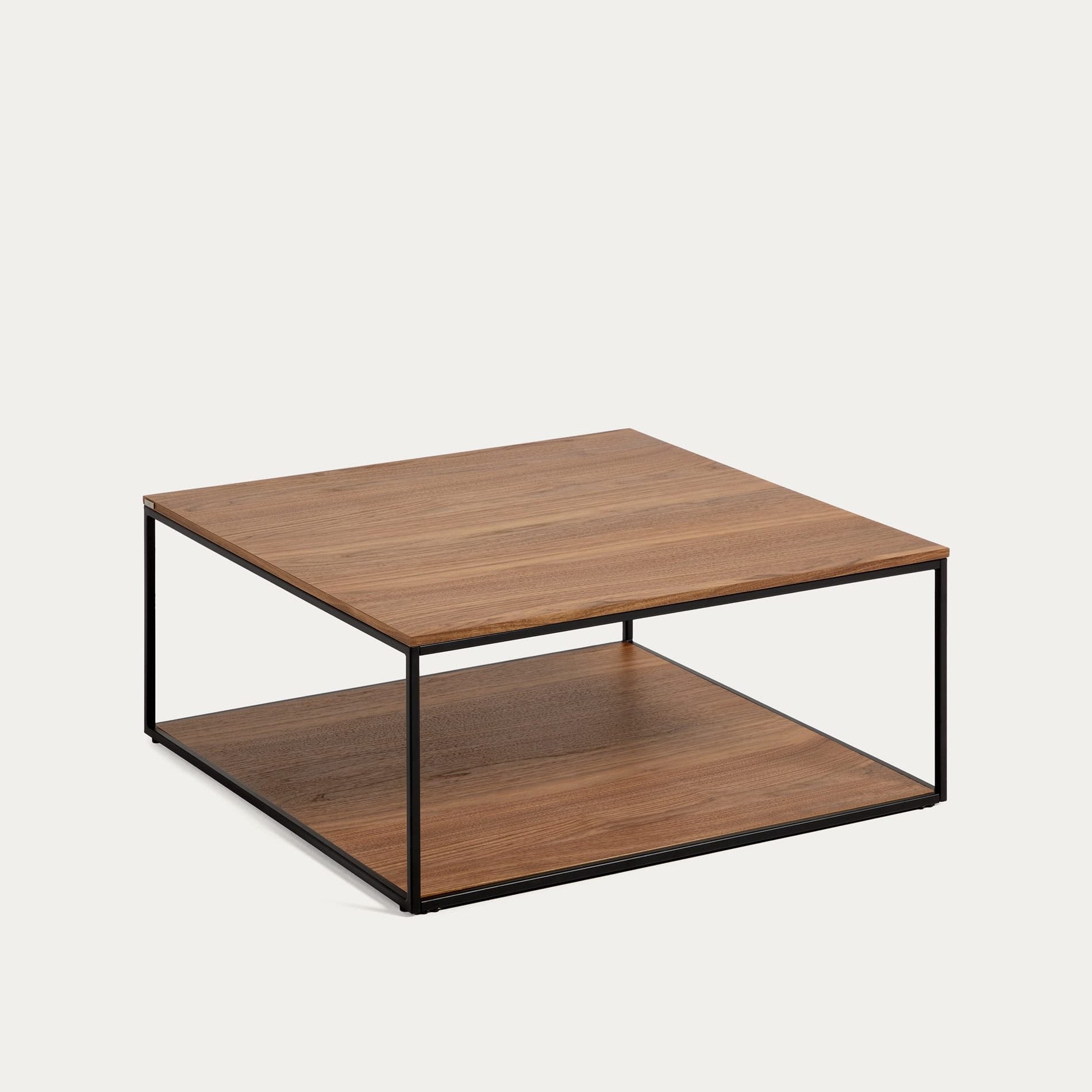 Zinder Metal Leg Wooden Square Coffee Table