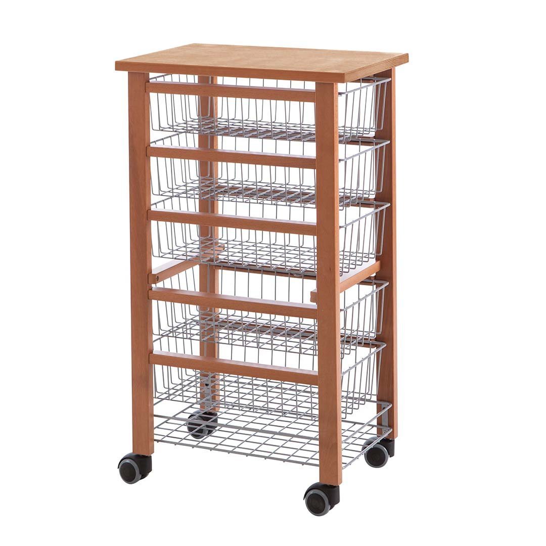 Kitchen trolley in cherry wood Raikon