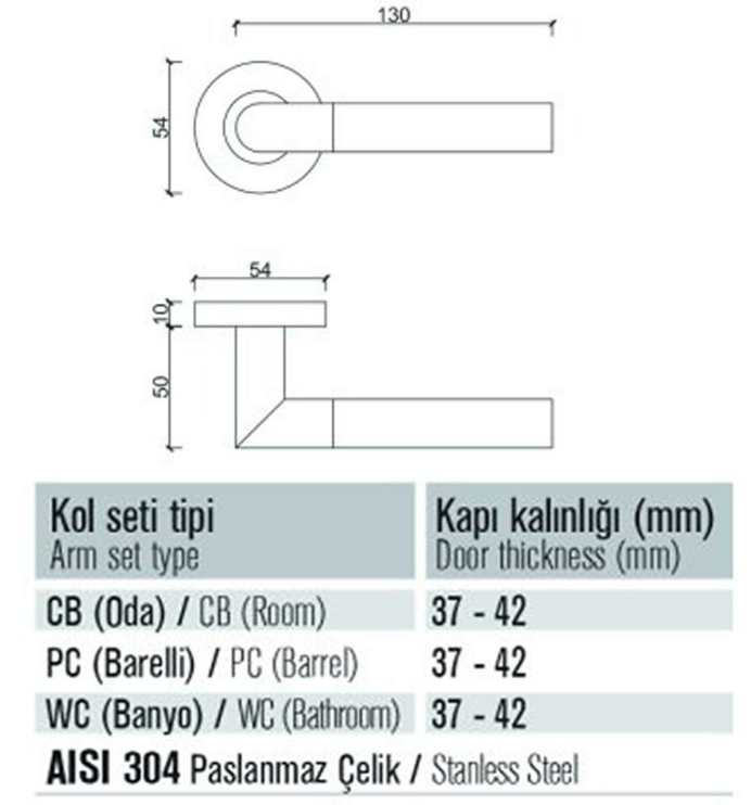 206 Noktalı Saten Kapı Kolu - Furnicept