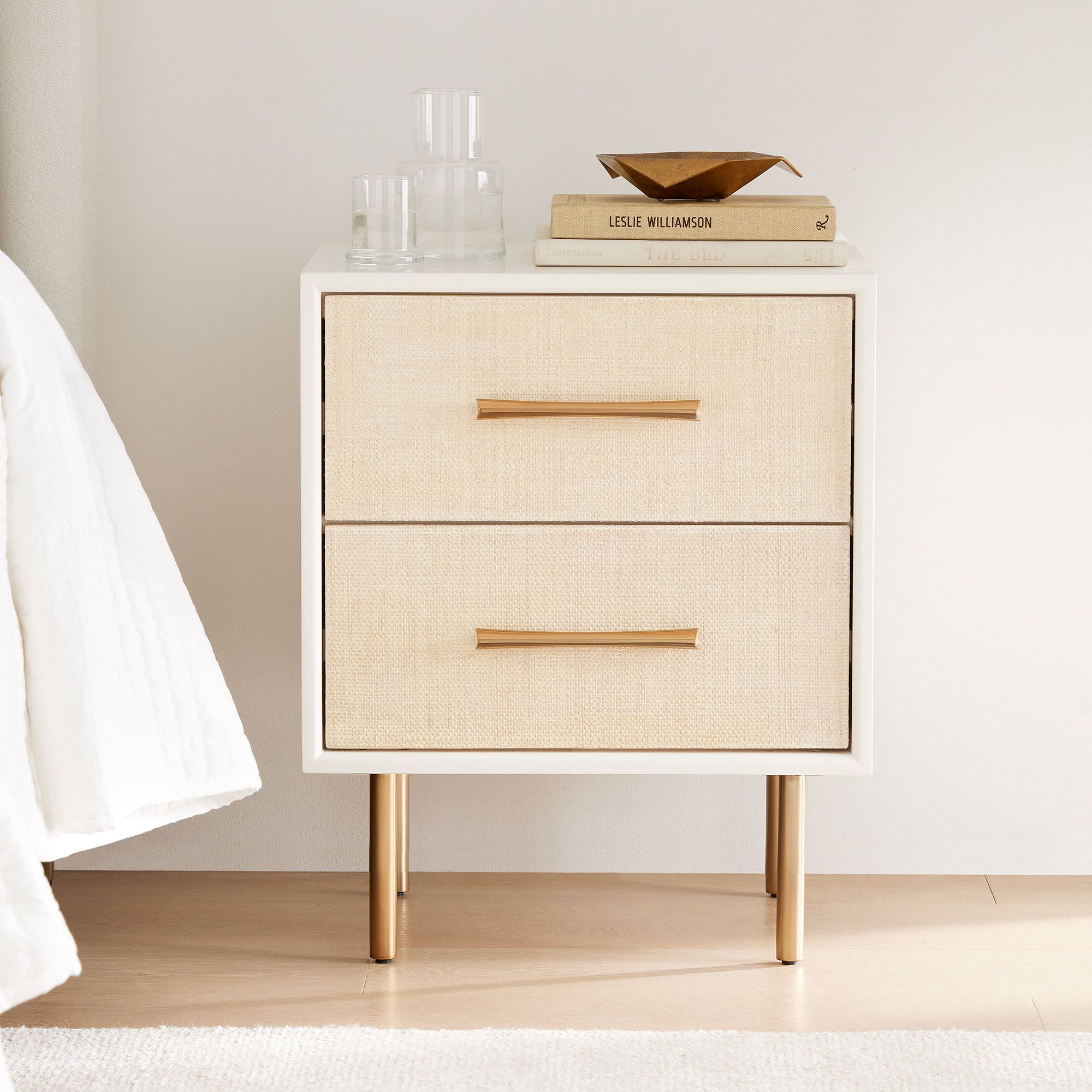 Evorna Wooden White Nightstand