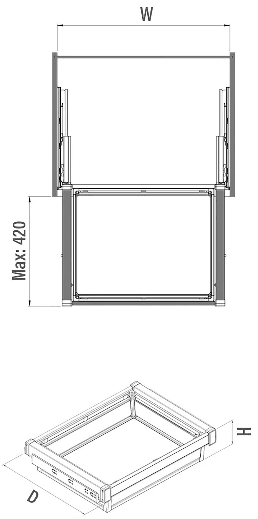 Ready-made In-Cabinet Rail Basket