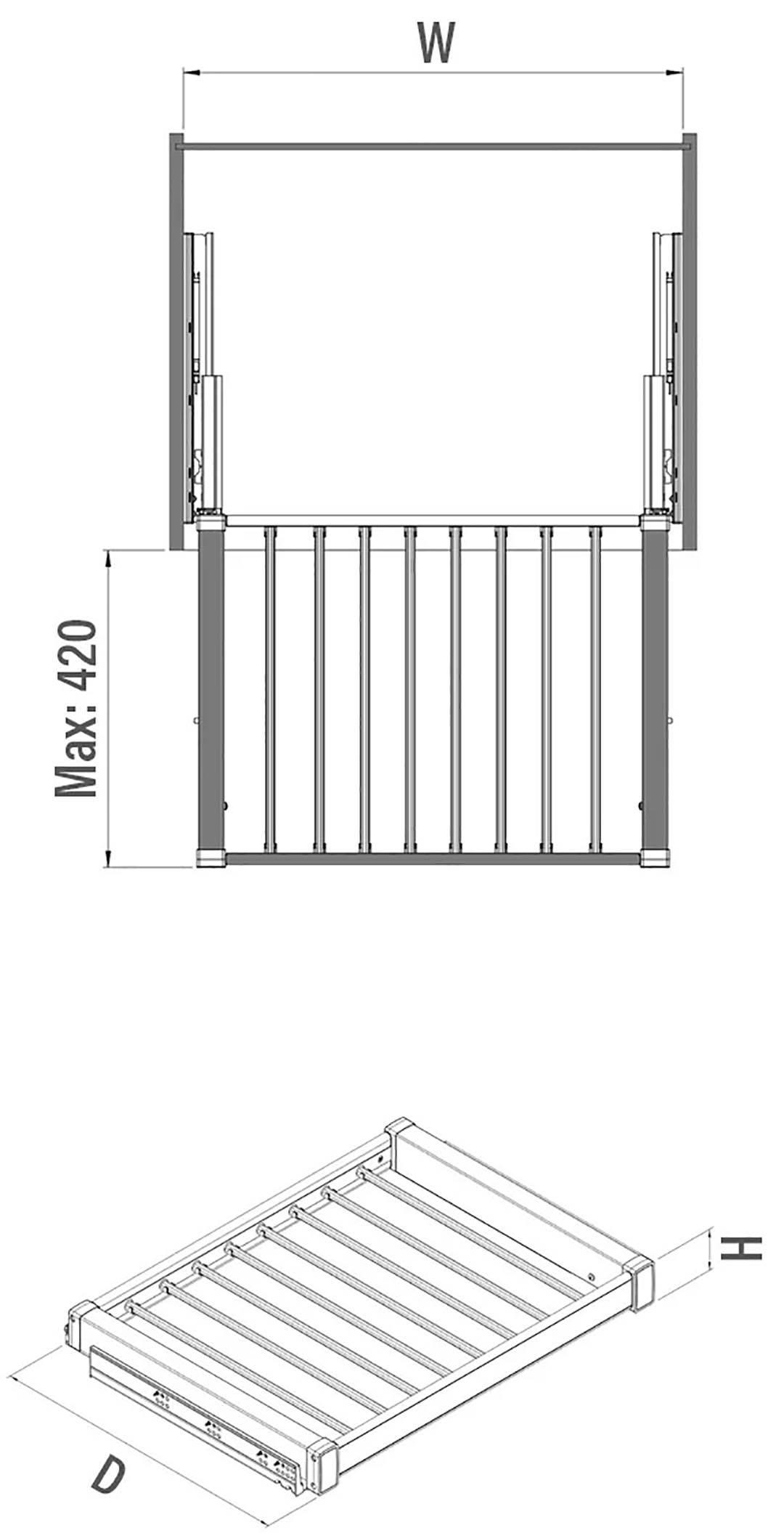 Hidden Telescopic Rail Trouser Rack Inside the Wardrobe