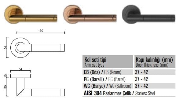 103L Saten Krom Kapı Kolu - Furnicept